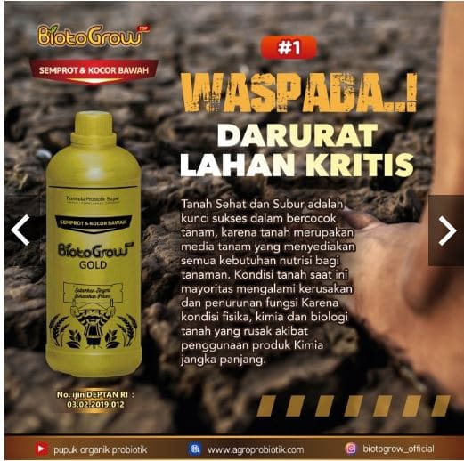 Pupuk akar BIOTOGROW GOLD 1 liter plus Bubble warp 7